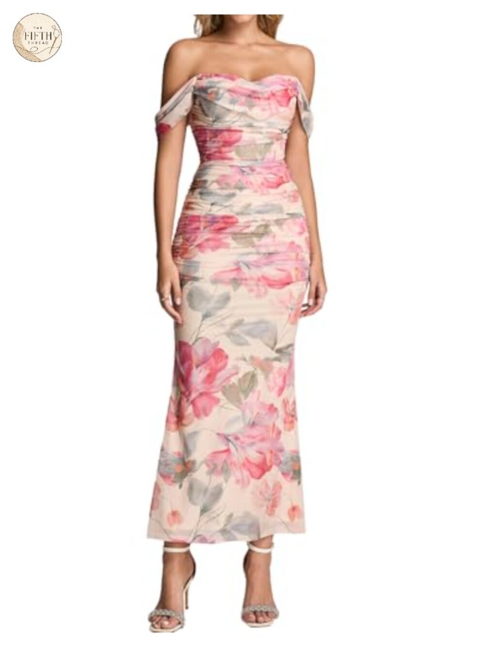 Off Shoulder Maxi Dress Stretch Mesh Bodycon Formal Wedding Guest